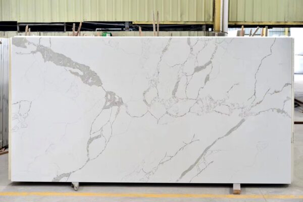 Quartz Stone Slabs Calacatta Zoella 126x63 White Slab 0