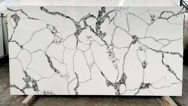 Quartz Stone Slabs Toretto 126x63 White Slab 2