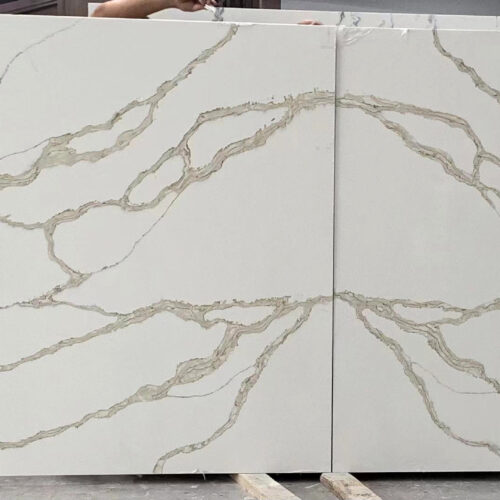 Quartz Stone Slabs Dolce Vita 110x26 White Slab 0