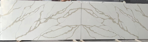 Quartz Stone Slabs Dolce Vita 110x26 White Slab 0