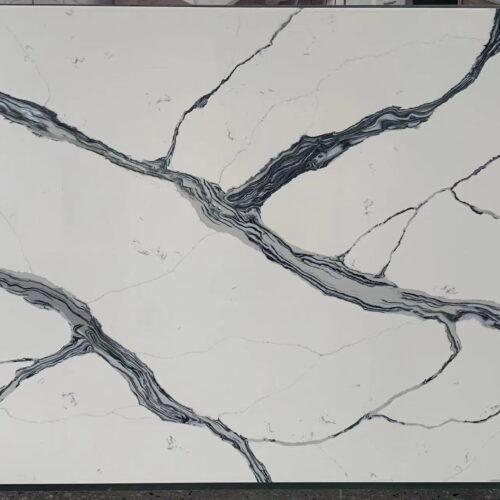 Quartz Stone Slabs Calacatta Lucca 110x26 White Slab 0