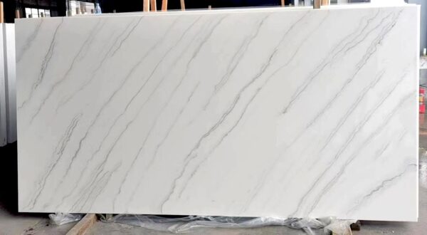 Quartz Stone Slabs Ice White 110x26 Slab 1