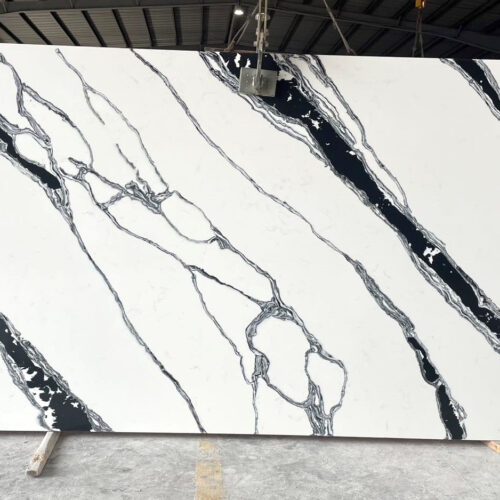 Quartz Stone Slabs Zola 110x26 White Slab 0