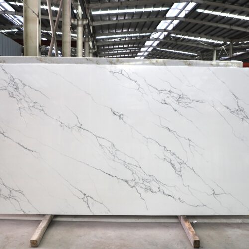 Quartz Stone Slabs Adelia 110x26 White Slab 0