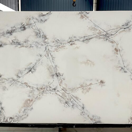 Quartz Stone Slabs Sakura 110x26 White Slab 0