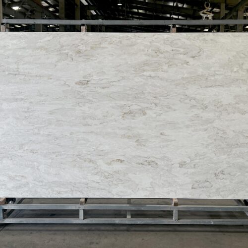 Quartz Stone Slabs Evangeline 110x26 White Slab 0