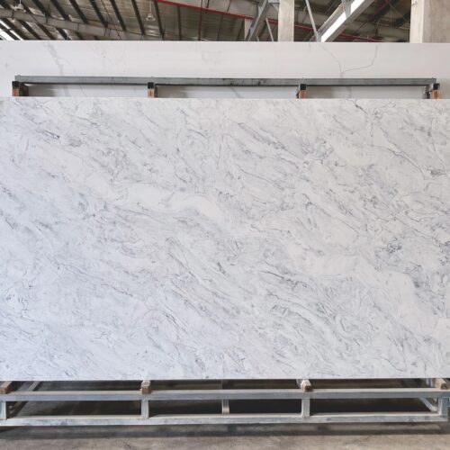 Quartz Stone Slabs White Lotus 110x26 Slab 0