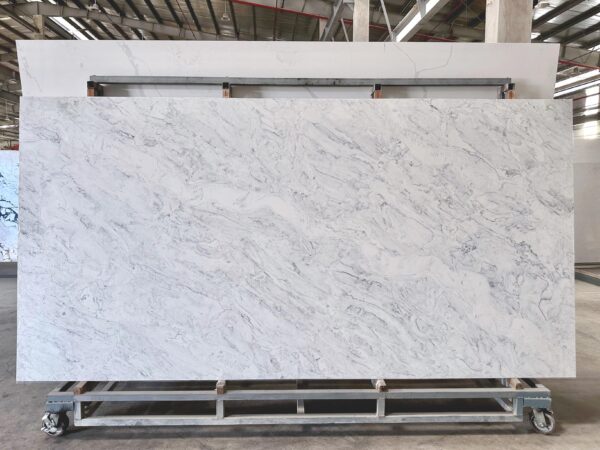 Quartz Stone Slabs White Lotus 110x26 Slab 0